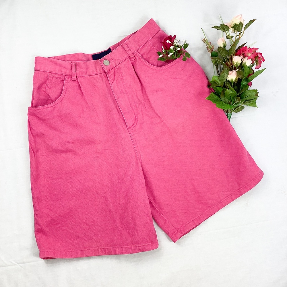 Vintage high rise pink mom jean shorts